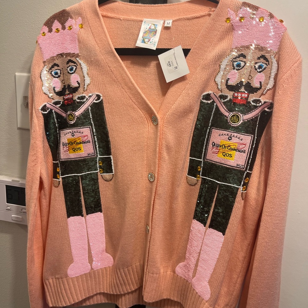 QUEEN OF SPARKLES Pink Nutcracker Sweater